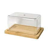 Beurrier en bambou avec cloche transparente