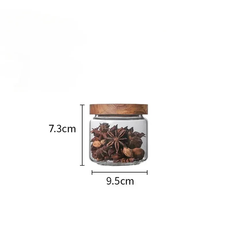 Bocal hermétique en verre, couvercle en bois — 250 ml