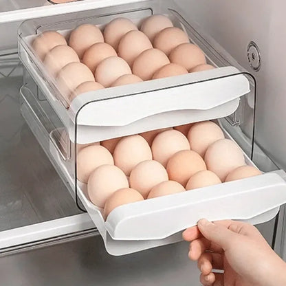 Boîte à œufs pour réfrigérateur, 2 tiroirs, 32 œufs