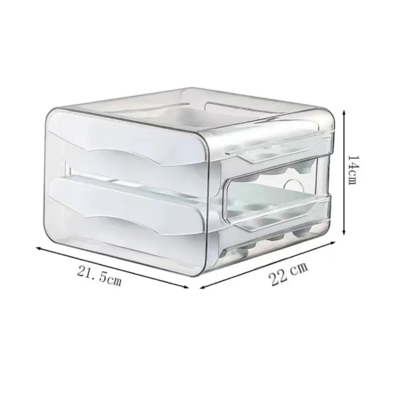 Boîte à œufs pour réfrigérateur, 2 tiroirs, 32 œufs