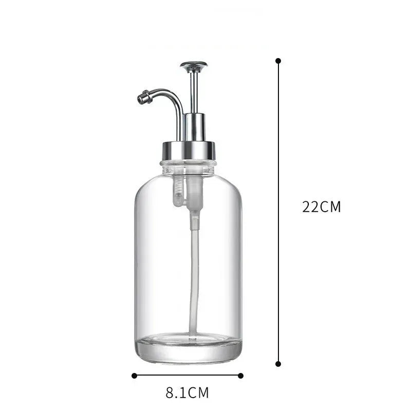 Distributeur de sirop en verre à pompe, 500 ml — Argenté