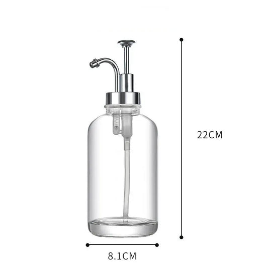 Distributeur de sirop en verre à pompe, 500 ml — Argenté